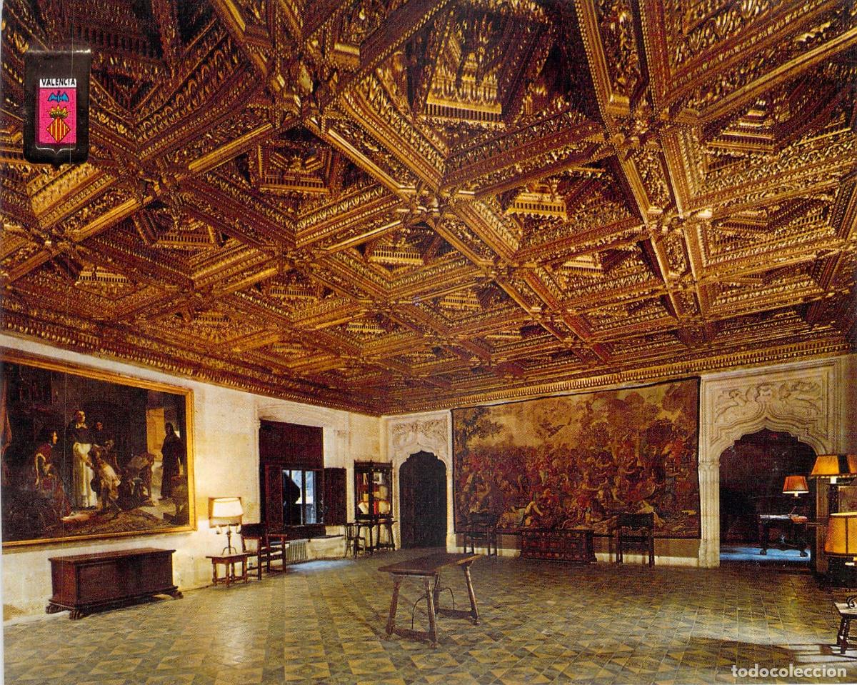 Postales: Postal de Valencia, Palacio de la Generalidad - Sal&oacute;n Dorado