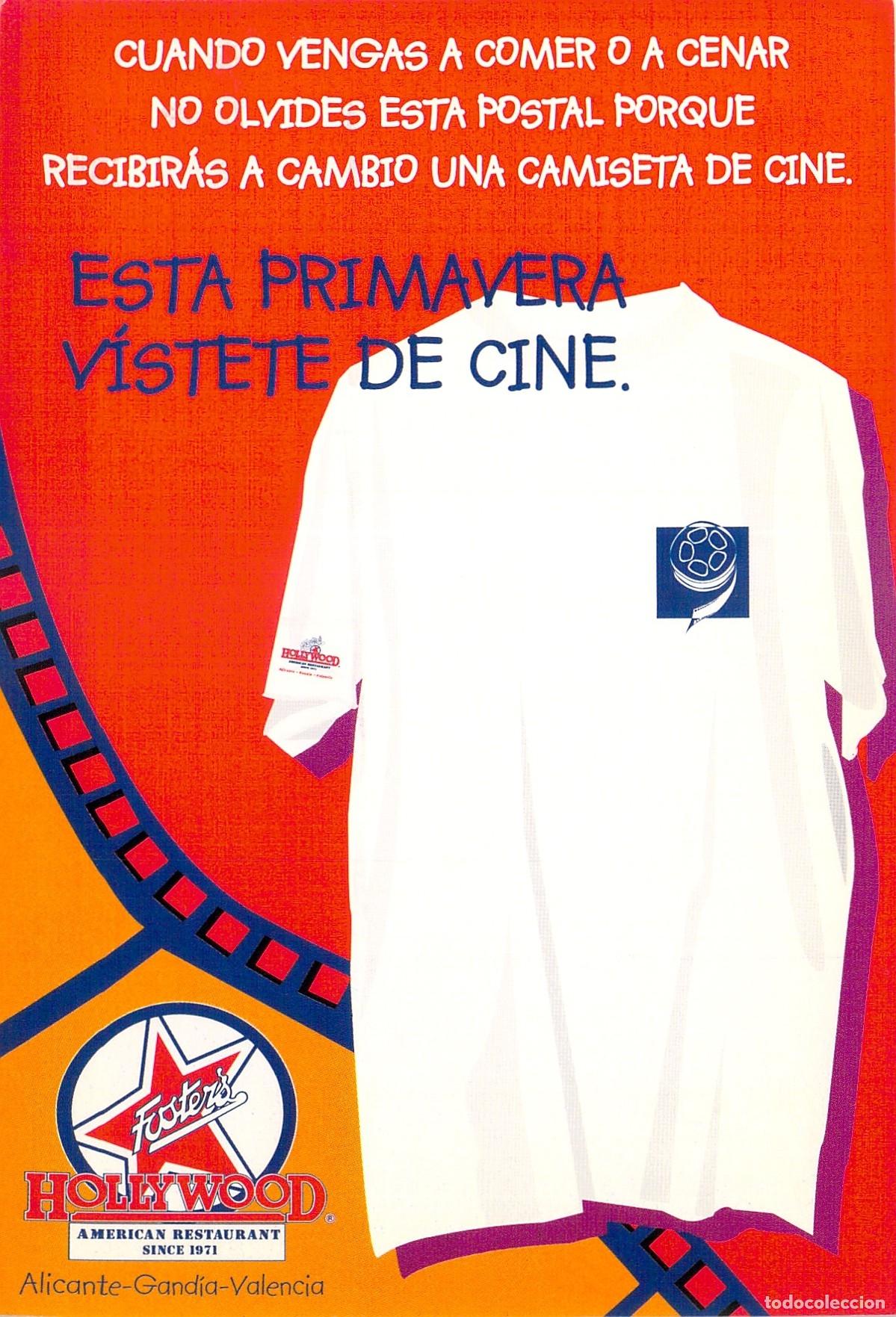 Postales: Postal de Publicidad Foster's Hollywood Promoci&oacute;n Camiseta de Cine
