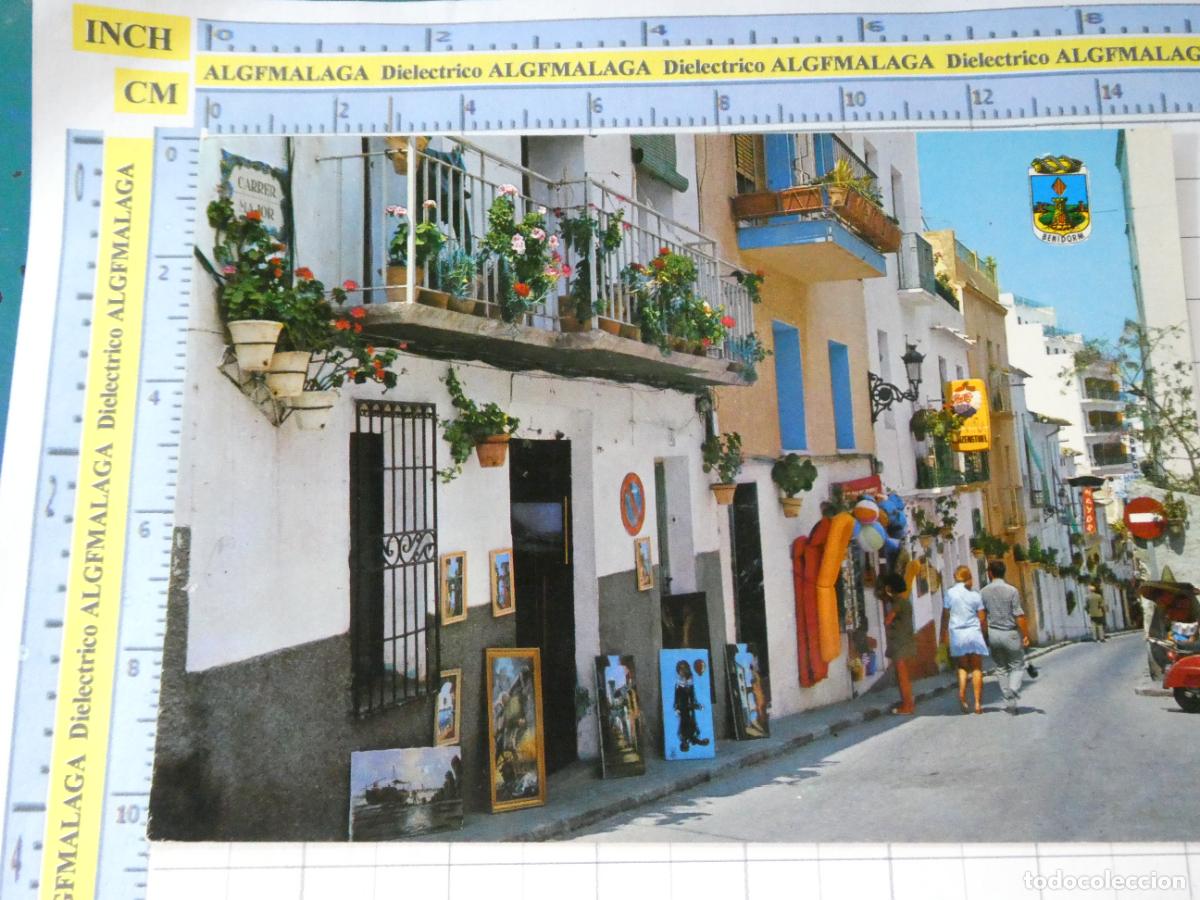 Postales: POSTAL DE ALICANTE. BENIDORM CALLE T&Iacute;PICA PEPSI COLA PEPSICOLA. 25 GALIANA. 1617