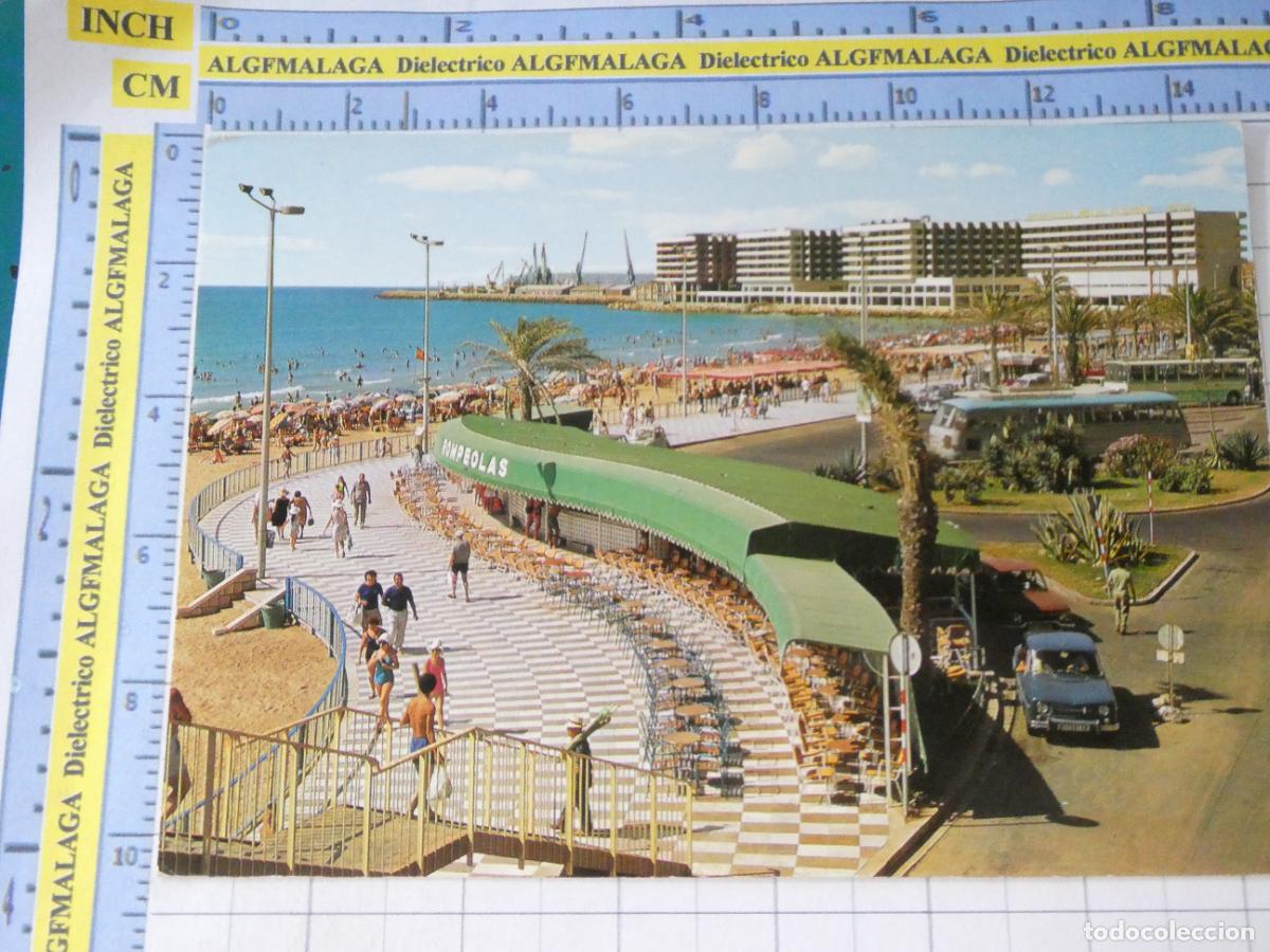 Postales: POSTAL DE ALICANTE. A&Ntilde;O 1974. PLAYA PASEO GOMIS Y APARTOTEL MELIA RENAULT 8 196 GARRABELLA. 1620