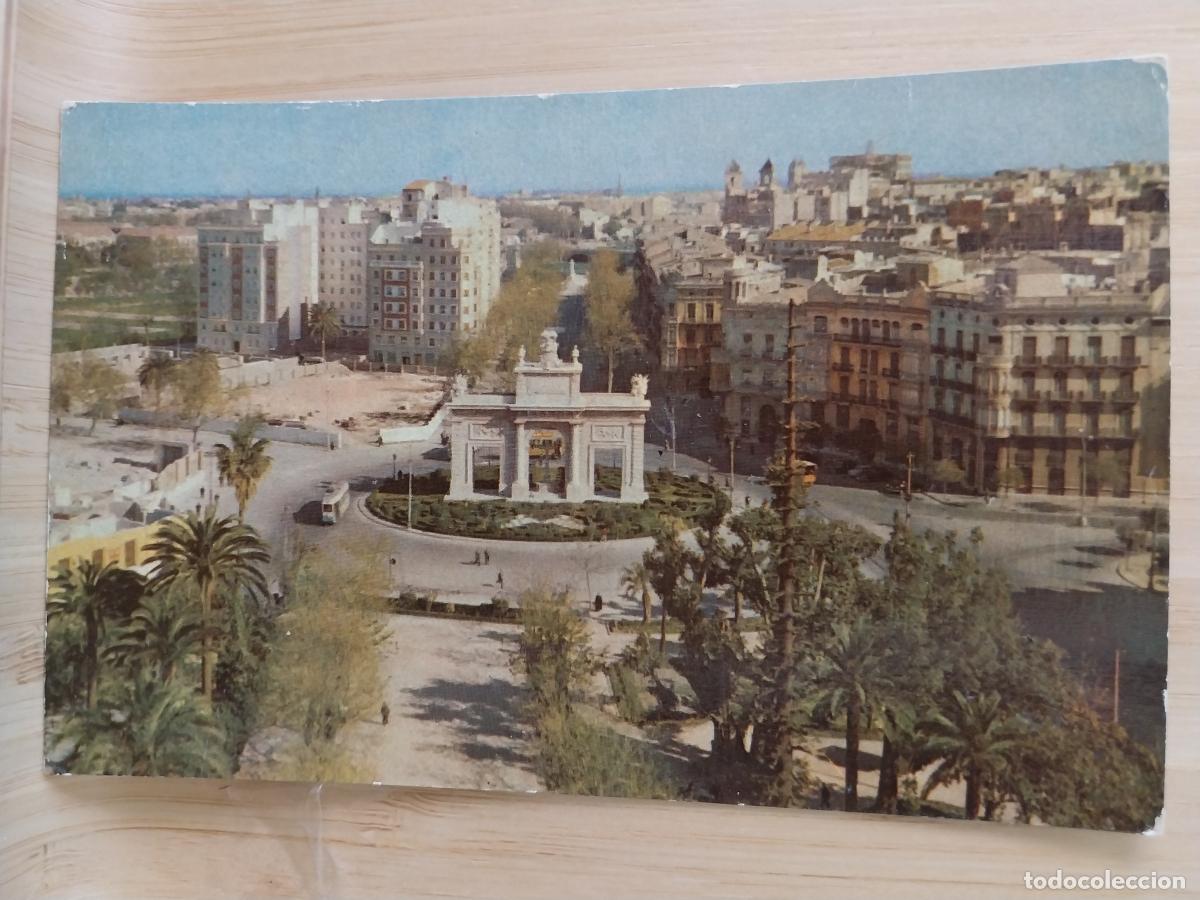 Postales: PLAZA MARQUES ESTELLA VALENCIA ED JDP 31 ESCRITA 1959 ORIGINAL