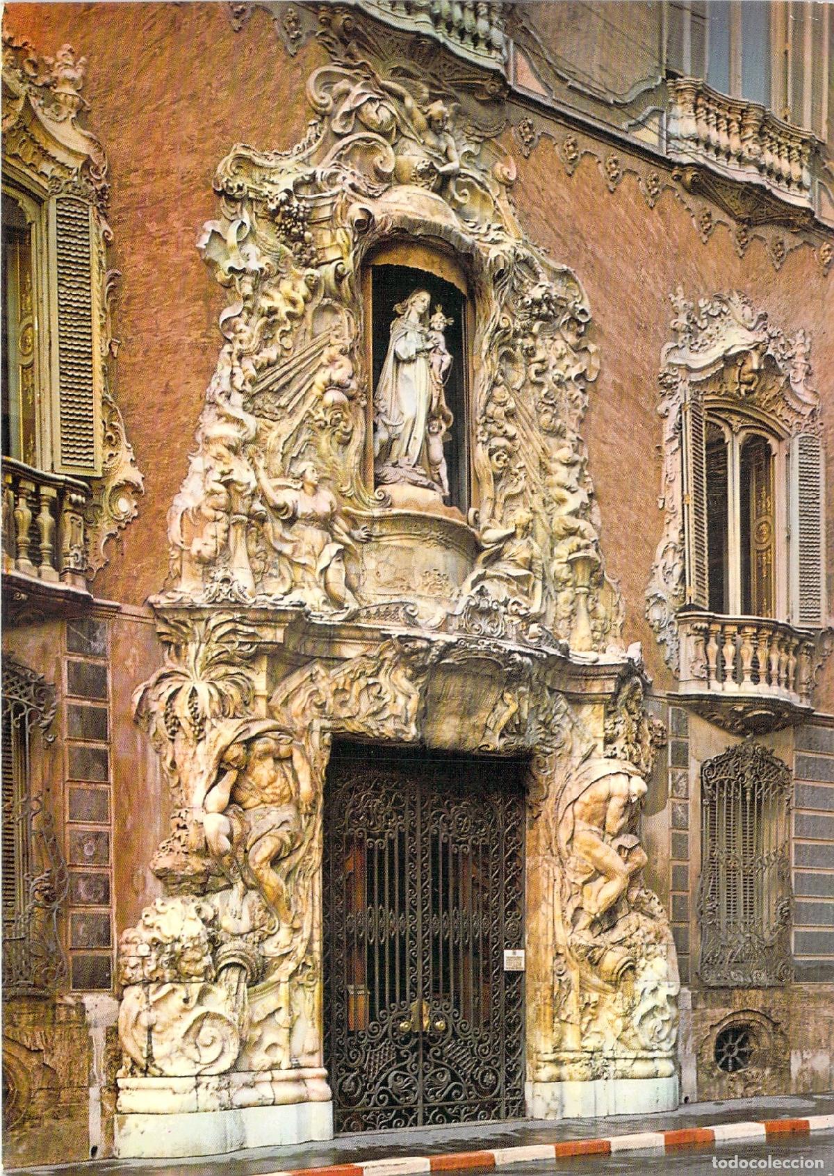 Postales: Postal de la Portada del Palacio del Marqu&eacute;s de Dos Aguas, Valencia