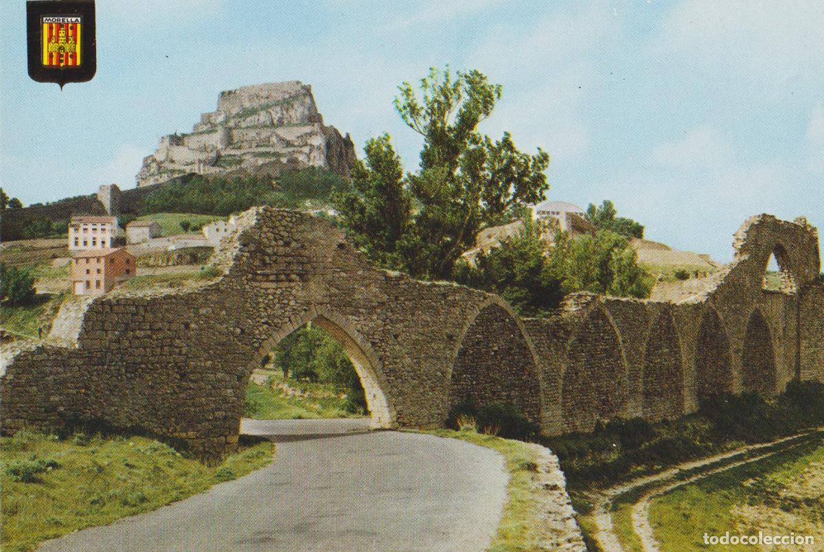 Postales: MORELLA (CASTELL&Oacute;N) ACUEDUCTO Y CASTILLO - ESCUDO DE ORO N&ordm;32 - S/C