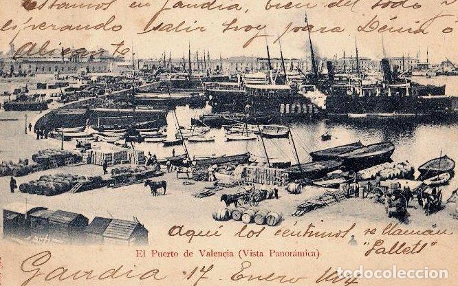 Postales: N&ordm; 520.EL PUERTO DE VALENCIA, VISTA PANOR&Aacute;MICA. CIRCULADA CON SELLO.