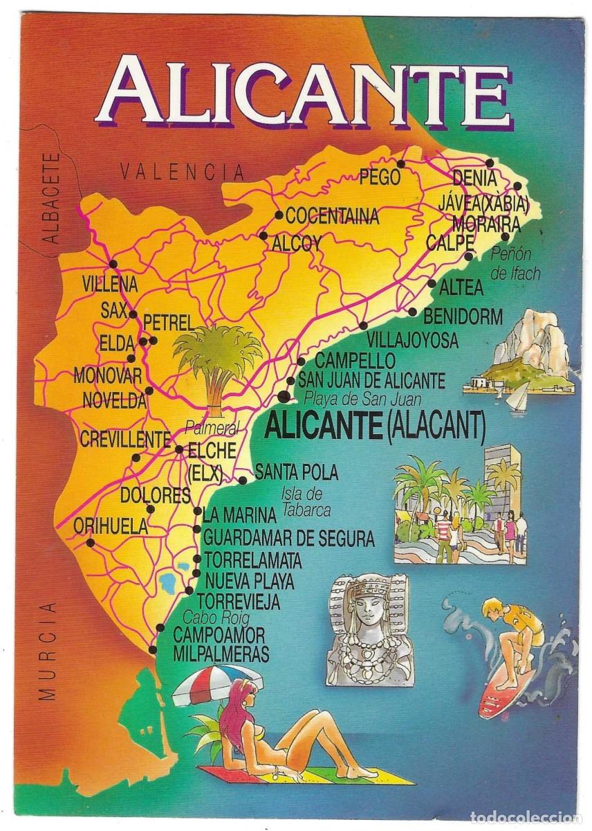 Postales: Postal Alicante. Mapa. ref. 7-alicante39
