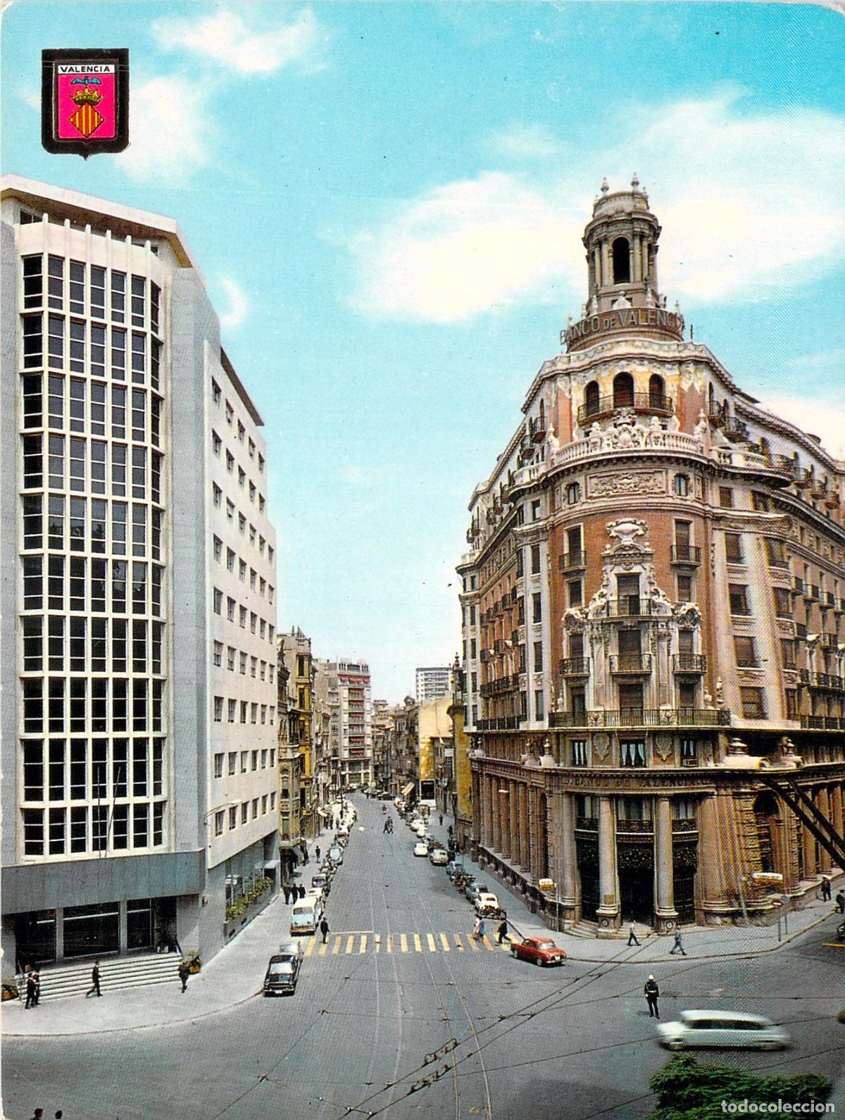 Postales: Postal de la Calle Pintor Sorolla y Banco de Valencia