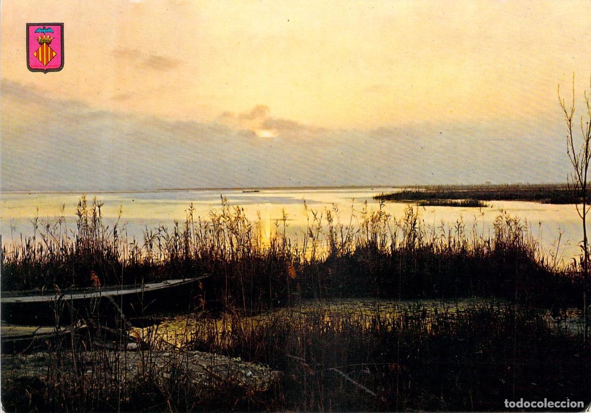 Postales: Postal de la Puesta de Sol en la Albufera de Valencia
