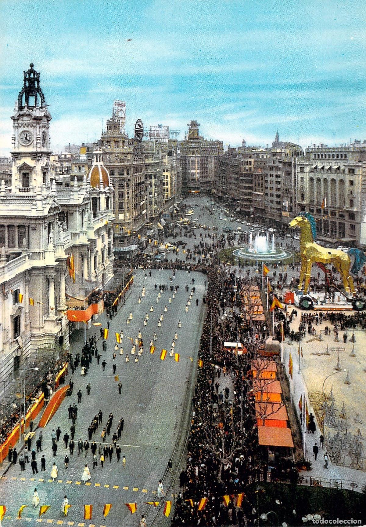 Postales: Postal Plaza del Caudillo Desfiles Falleros Valencia