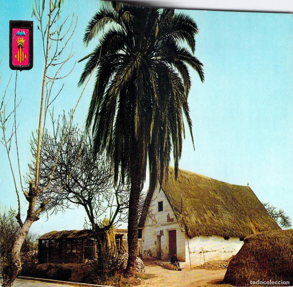 Postales: Postal Barraca Valenciana Casa T&iacute;pica y Palmera Escudo de Oro