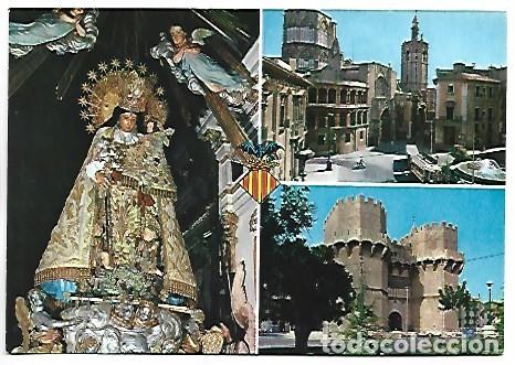 Postales: NUESTRA SE&Ntilde;ORA DE LOS DESAMPARADOS - PLAZA DE LA VIRGEN - TORRES DE SERRANOS.- VALENCIA