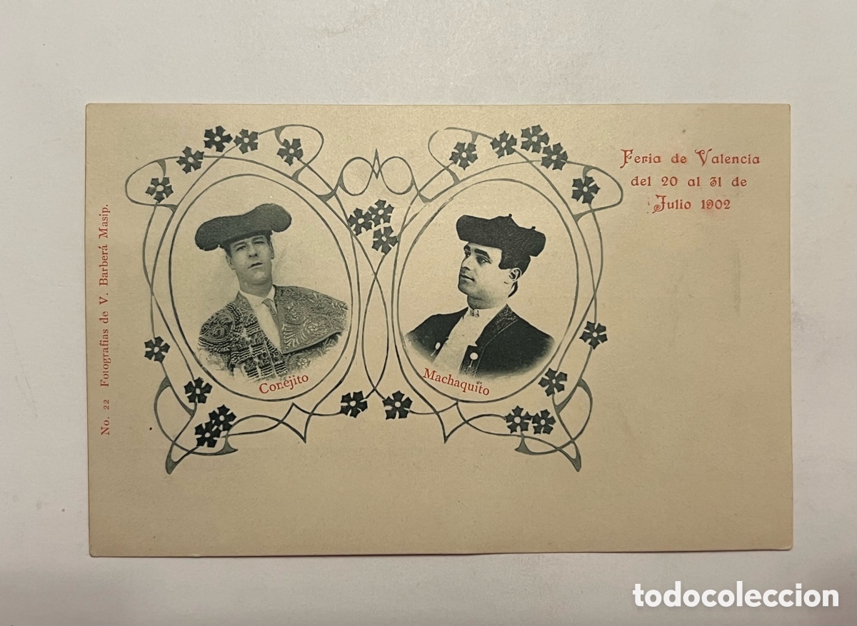 Postales: VALENCIA. CONEJITO Y MACHAQUITO. Feria de Valencia del 20 al 31 de Julio de 1902. No.22