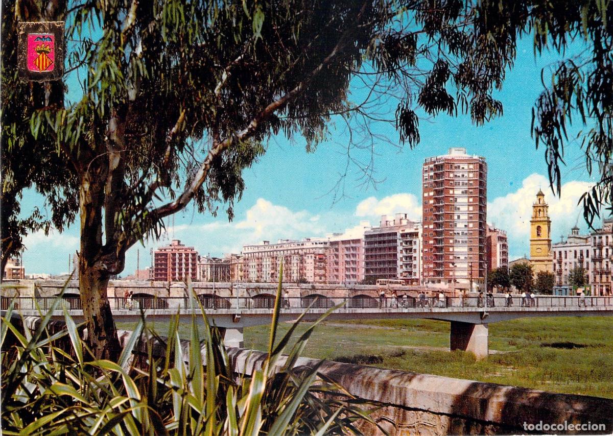 Postales: Postal de Valencia - R&iacute;o Turia y Vista de la Ciudad