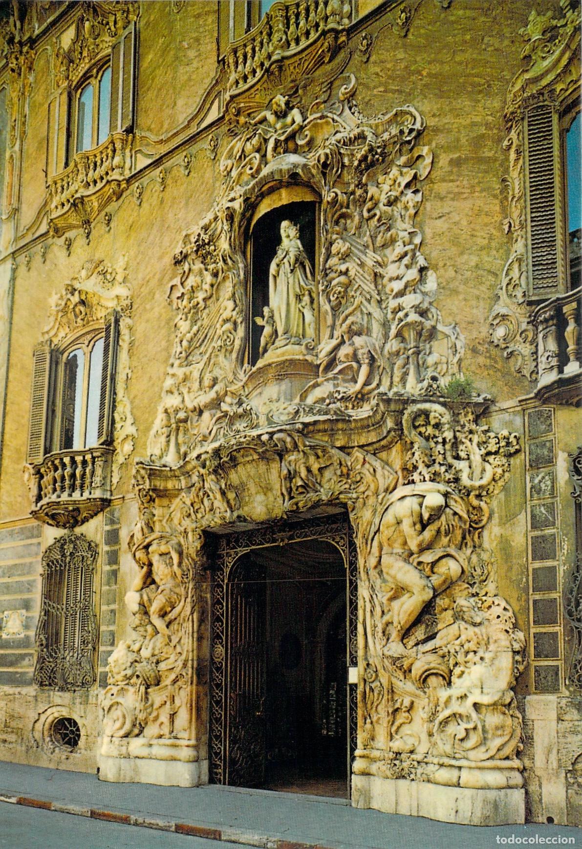 Postales: Postal de la Fachada del Palacio del Marqu&eacute;s de Dos Aguas en Valencia