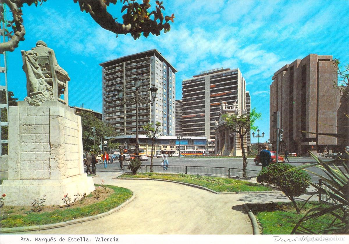 Postales: Postal de la Plaza Marqu&eacute;s de Estella en Valencia