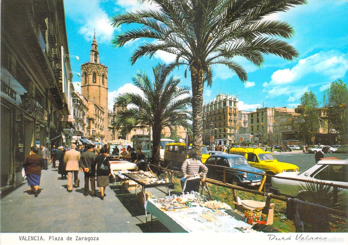 Postales: Postal de Valencia - Plaza de Zaragoza y Torre del Miguelete