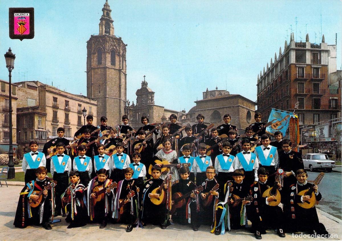 Postales: Postal Valencia Plaza de Zaragoza Miguelete con Tuna Marista
