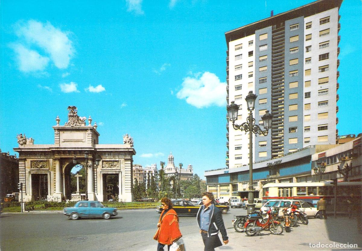 Postales: Postal de la Plaza Marqu&eacute;s de Estella en Valencia con Porta de la Mar