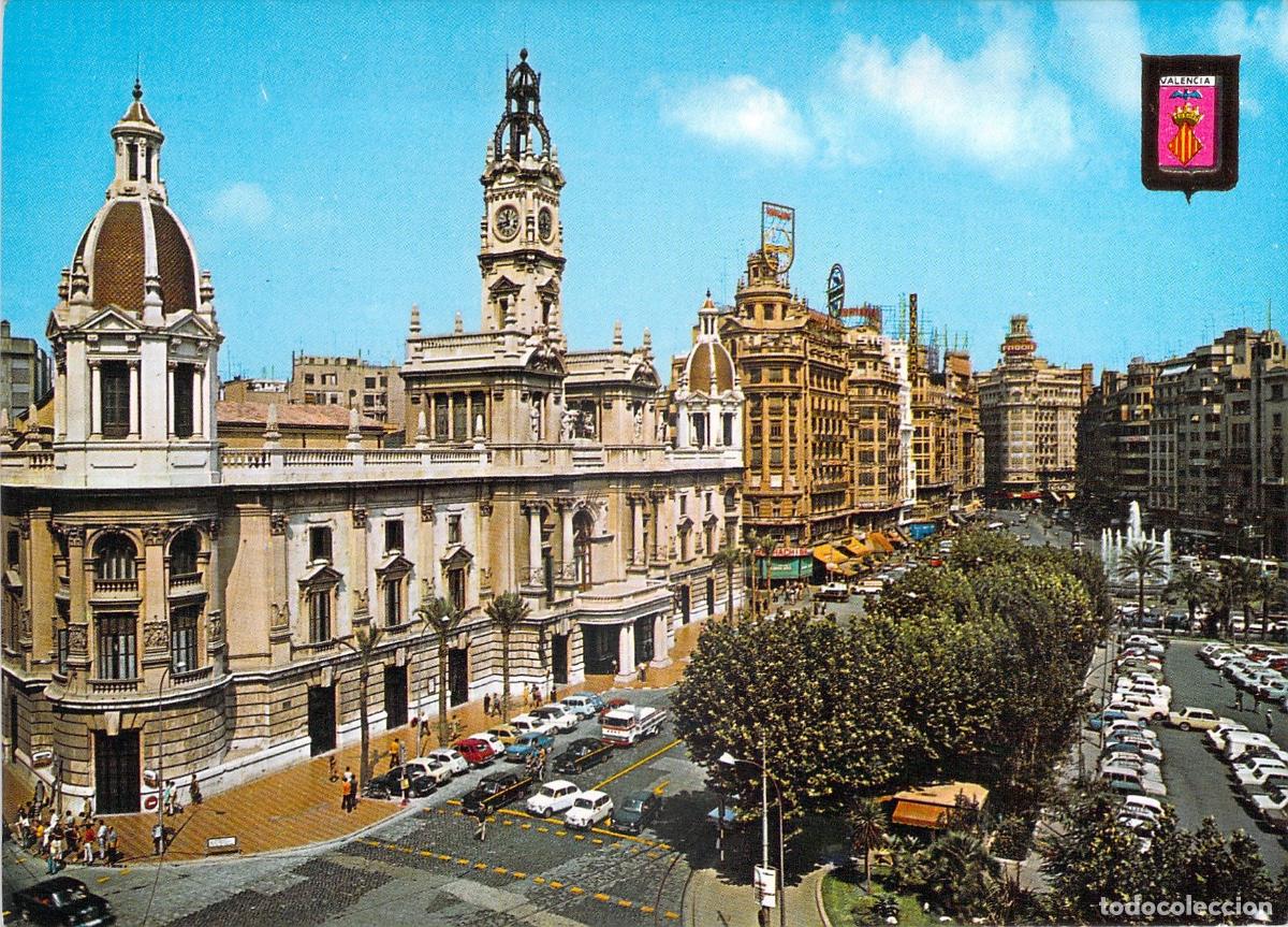 Postales: Postal de Valencia Plaza del Caudillo y Ayuntamiento