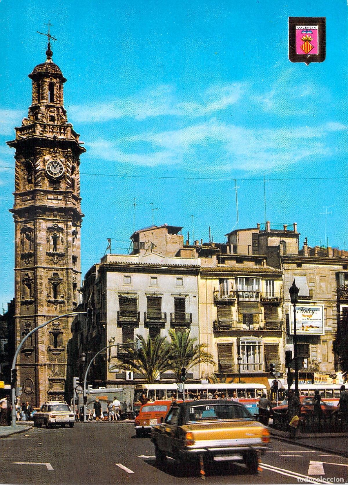 Postales: Postal Valencia Plaza de Zaragoza y Torre de Santa Catalina