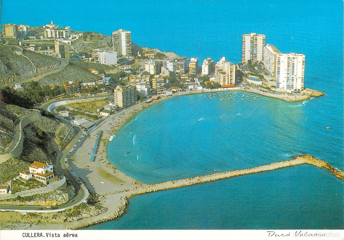 Postales: Postal de Vista A&eacute;rea de Cullera y la Isla de los Pensamientos