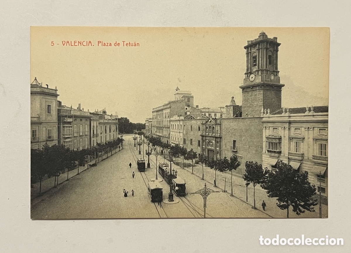 Postales: VALENCIA. Postal Animada No.5 Plaza de Tetu&aacute;n Edita: Fototipia THOMAS 55 (h.1920?) S/C