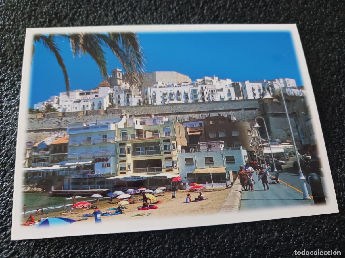 Postales: pe&ntilde;iscola, vista exterior muralla y castillo, sin editor