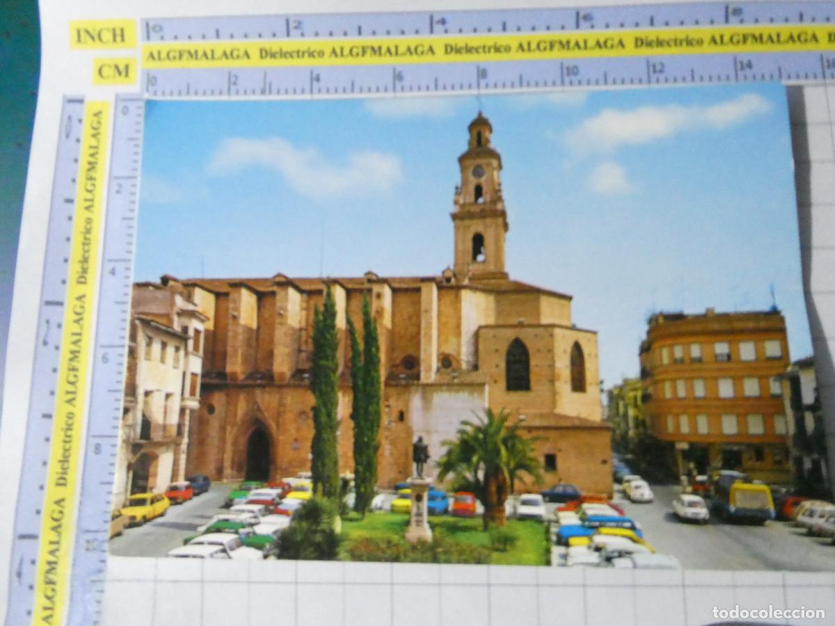Postales: POSTAL DE VALENCIA. A&Ntilde;O 1975. GAND&Iacute;A COLEGIATA COCHES CAMI&Oacute;N REPARTO 56 ARRIBAS. 2477