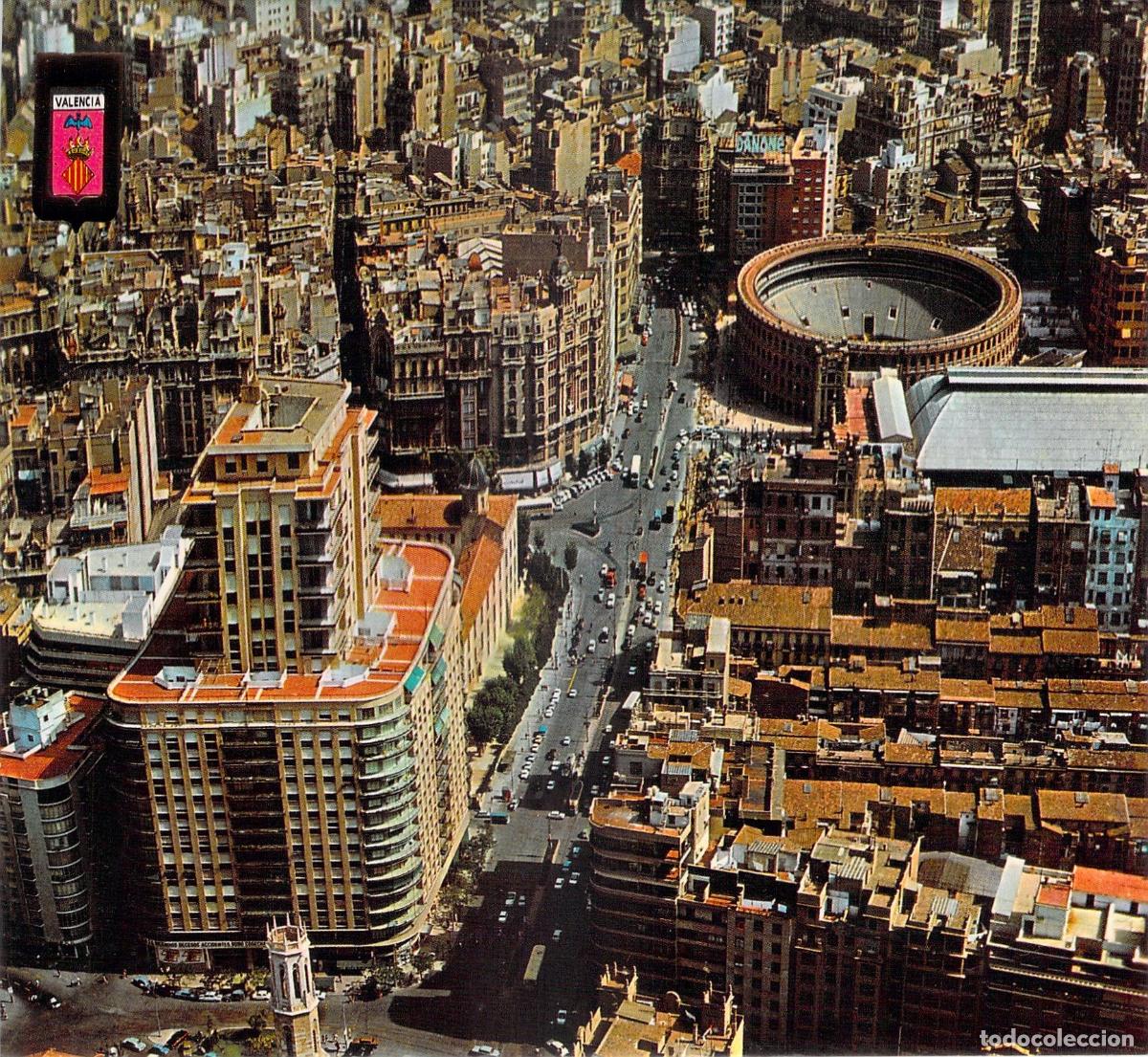 Postales: Postal de Valencia Vista A&eacute;rea de la Ciudad y Plaza de Toros