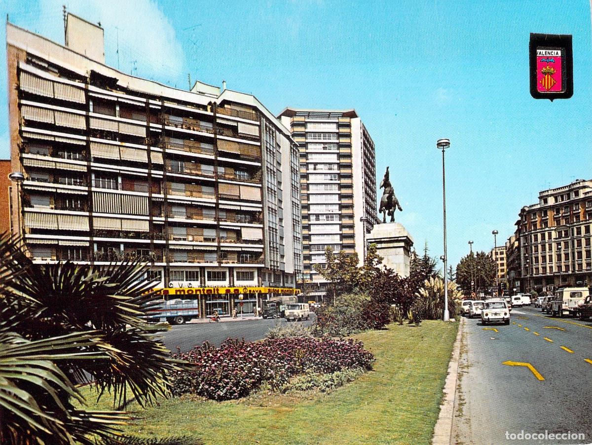 Postales: Postal Valencia Gran V&iacute;a Ram&oacute;n y Cajal y Plaza de Espa&ntilde;a