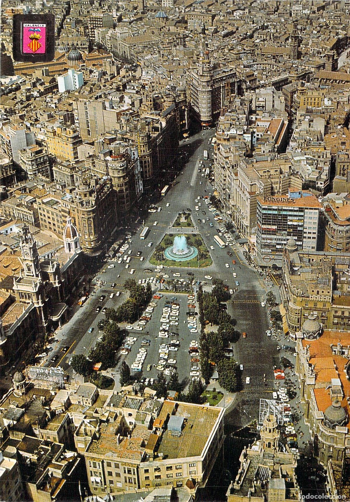 Postales: Postal de Vista A&eacute;rea de Valencia y Plaza del Ayuntamiento