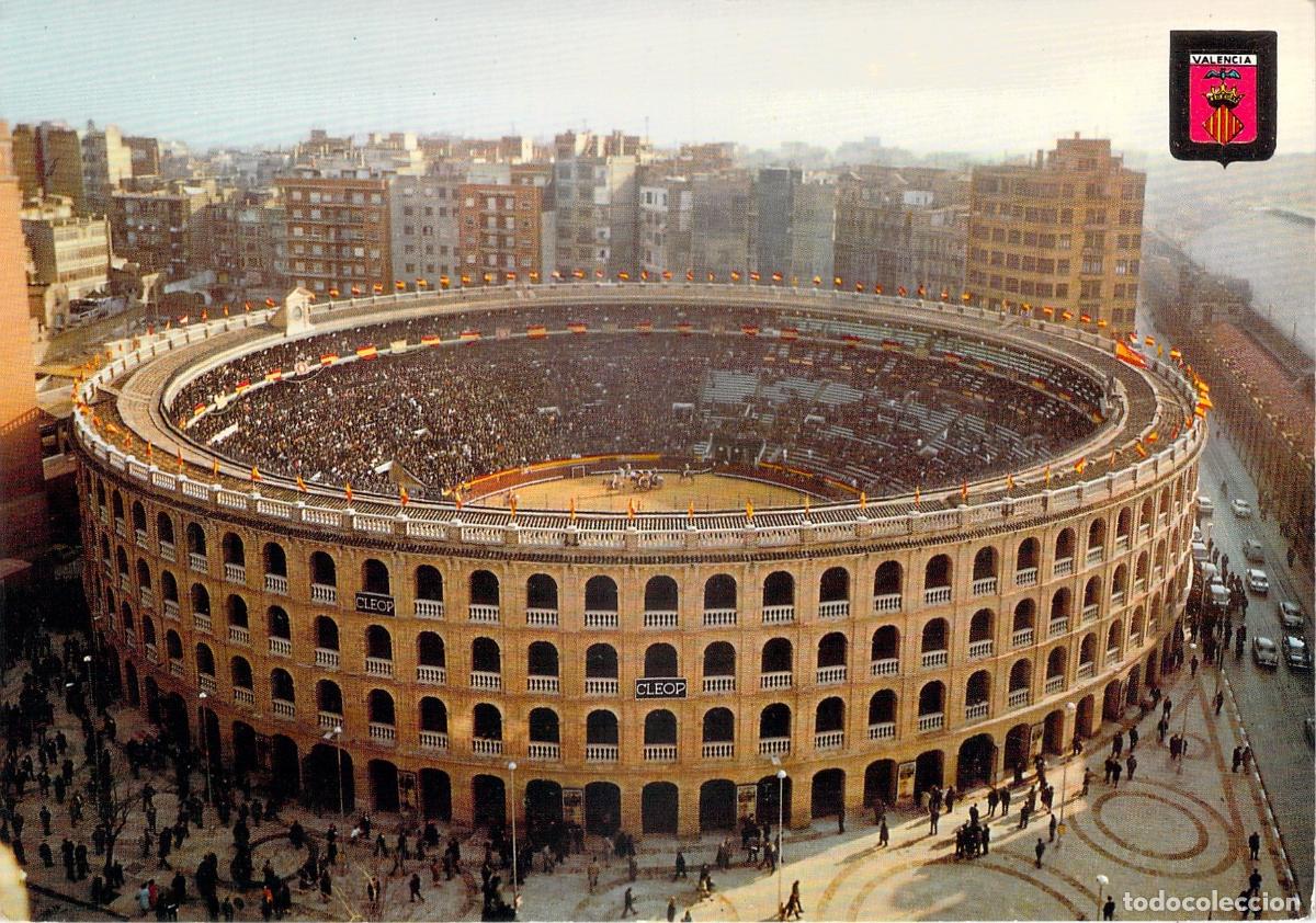 Postais: Postal Plaza de Toros de Valencia Vista A&eacute;rea
