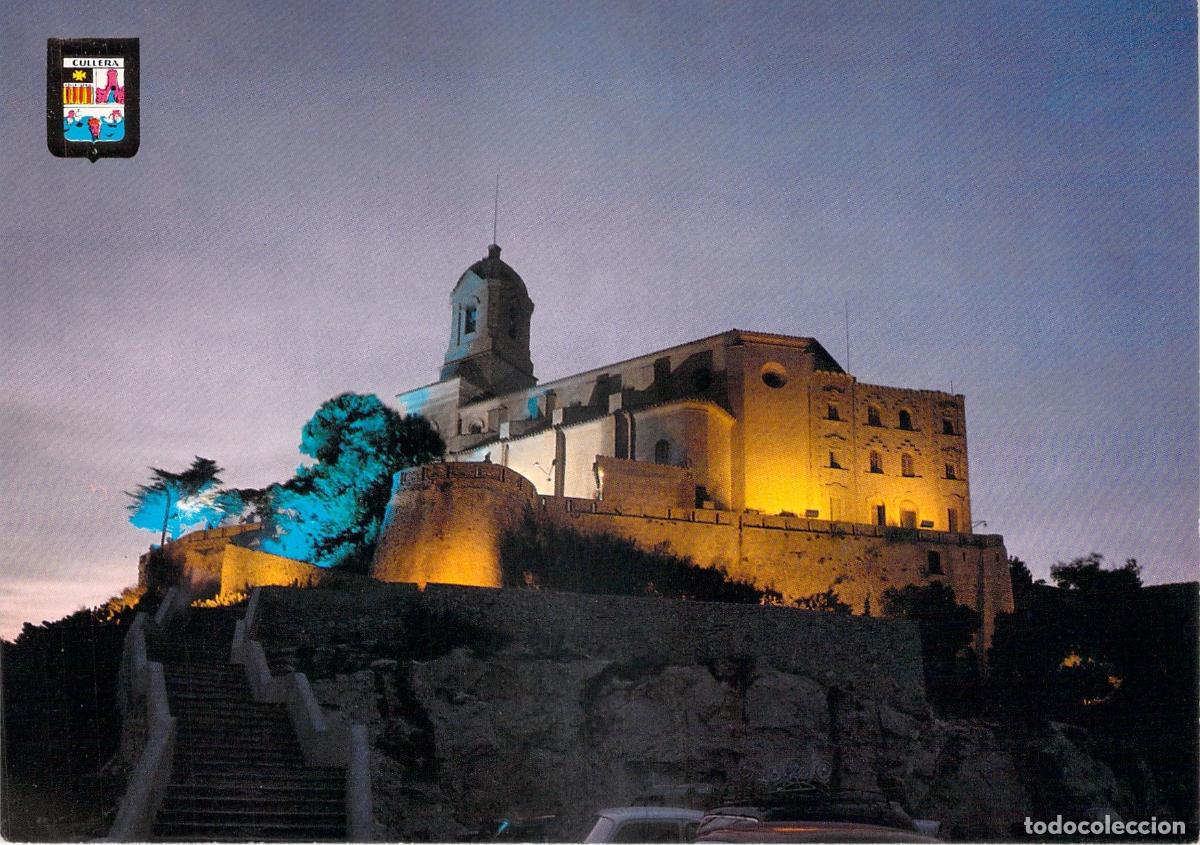 Postales: Postal de Cullera, Valencia - Castillo Iluminado de Noche