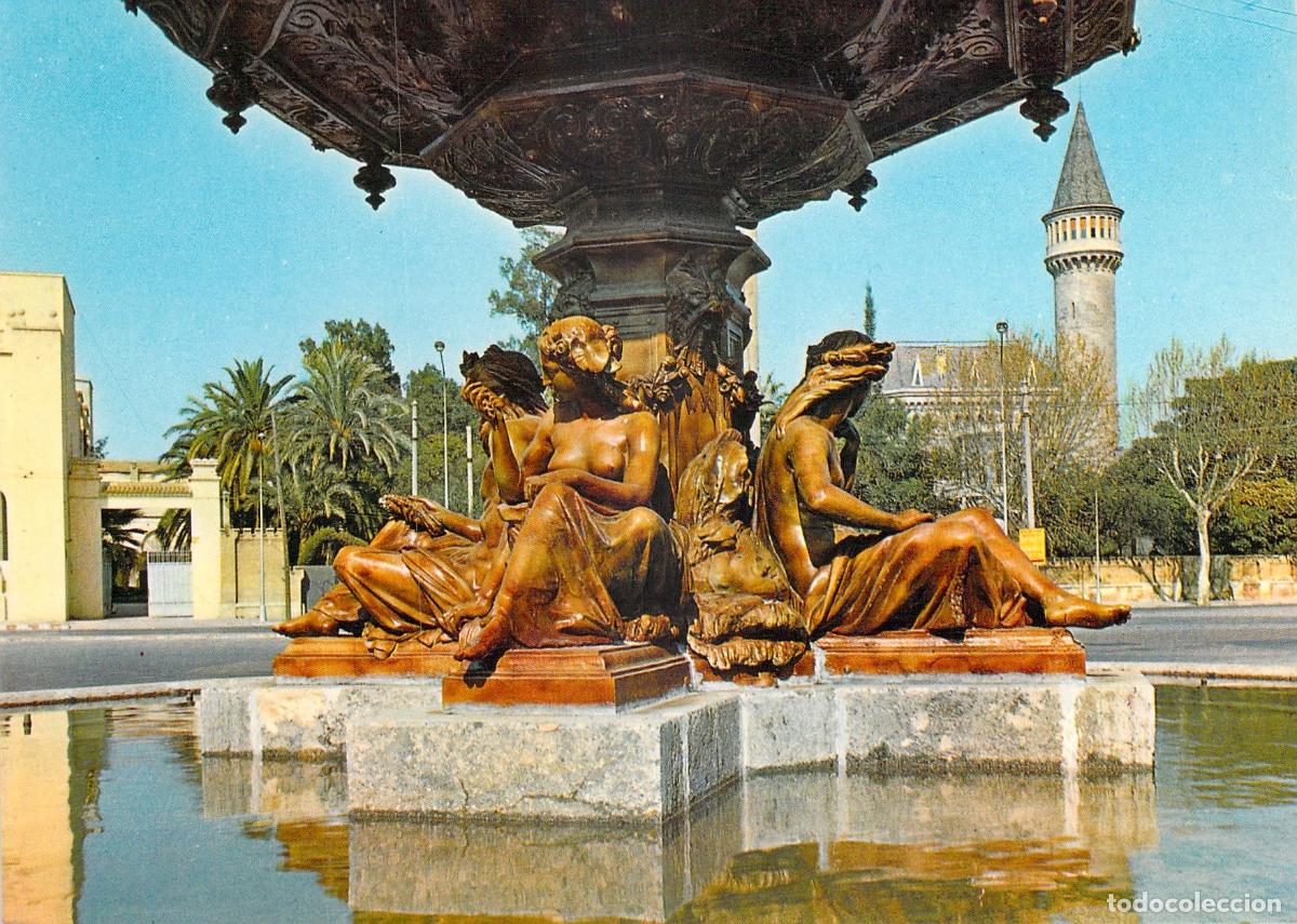 Postales: Postal de Valencia: Fuente de las Cuatro Estaciones y Castillo de Ripalda