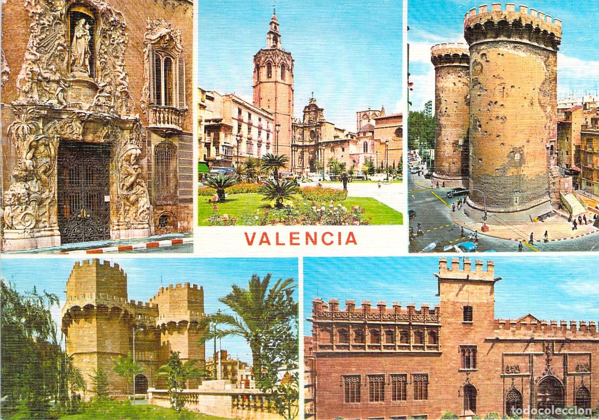 Postales: Postal de Valencia con Vistas de Monumentos Hist&oacute;ricos