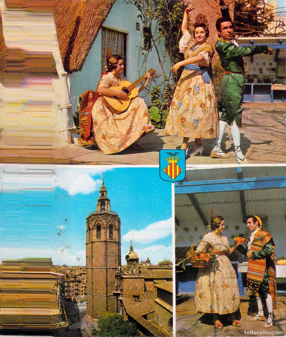 Postcards: Postal Valencia Trajes T&iacute;picos y Torre del Miguelete Ediciones Maci&aacute;n