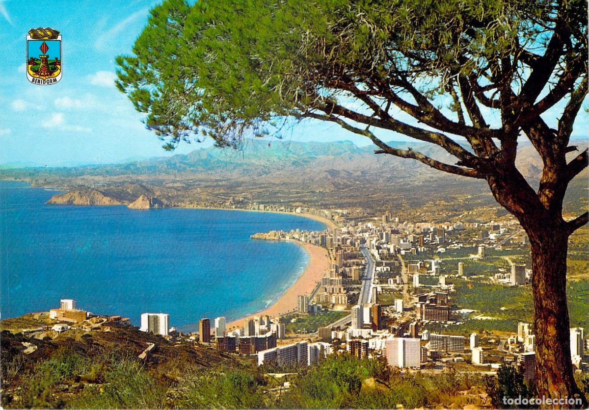 Postales: Postal de Benidorm con Vista General de la Bah&iacute;a y Playa