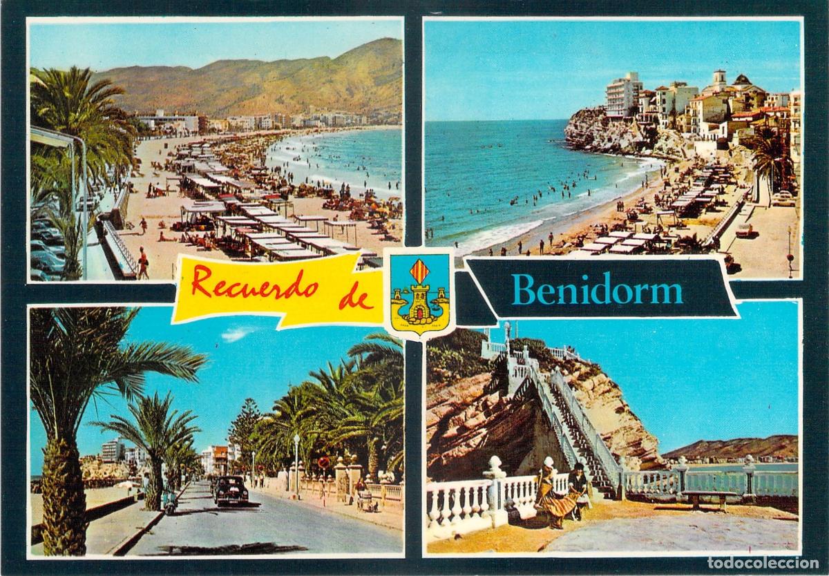 Postales: Postal Recuerdo de Benidorm Vistas de Playas y Paseos