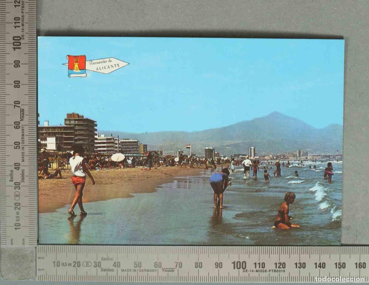 Postales: POSTAL. Recuerdo de Alicante - Playa del Postiguet