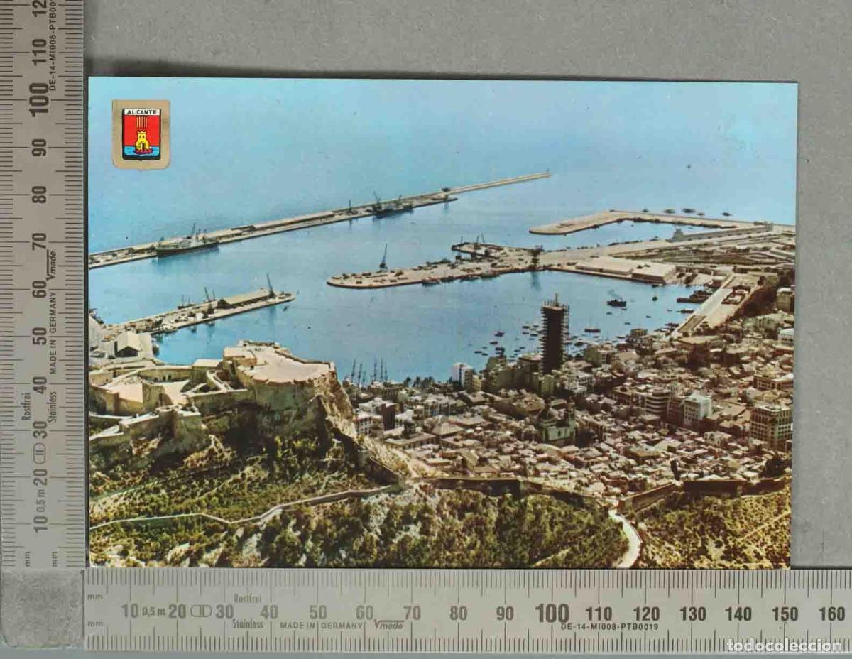 Postales: POSTAL. Alicante - Vista a&eacute;rea del puerto