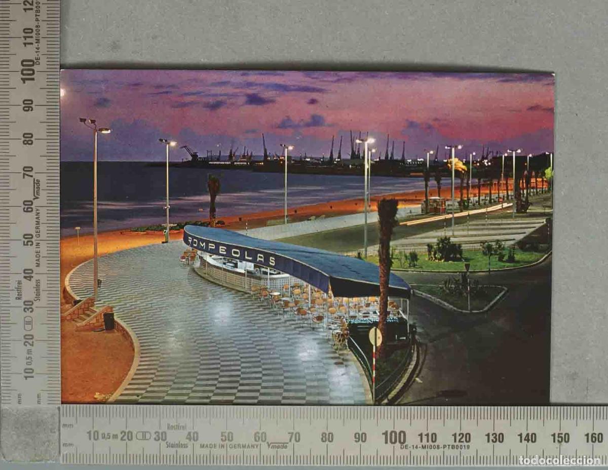 Postkarten: POSTAL. ALICANTE Playa del Postiguet de noche