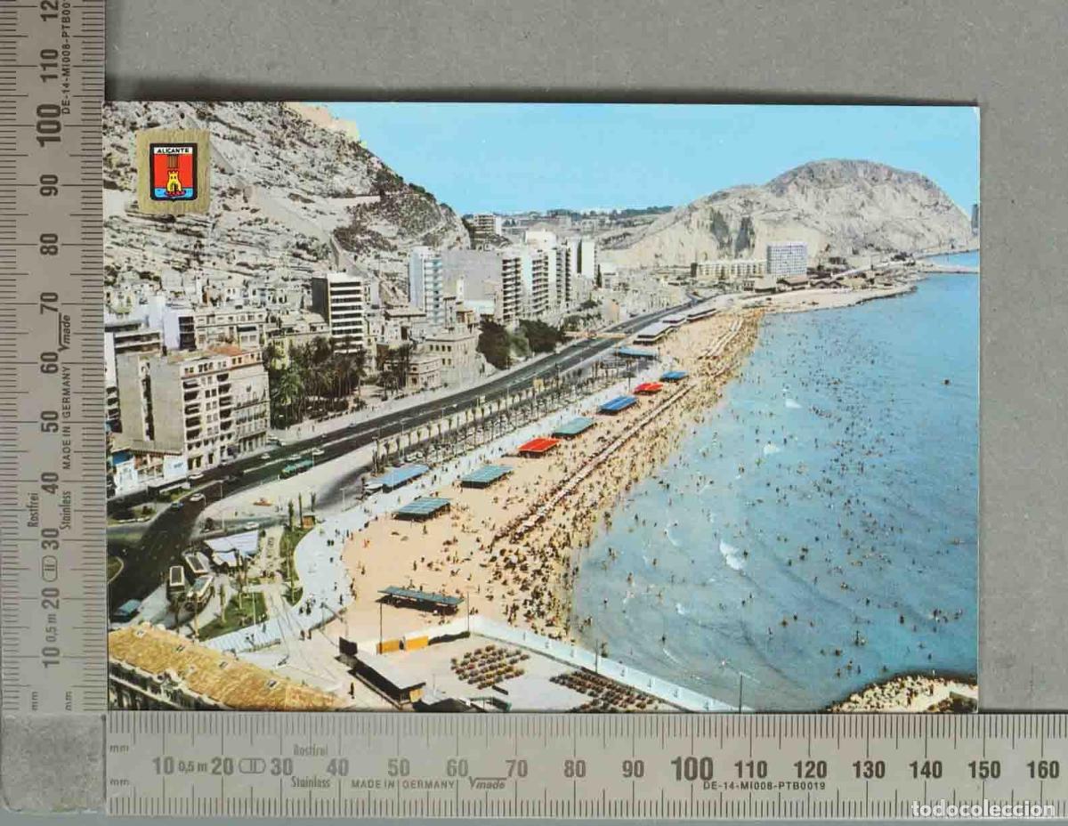 Postkarten: POSTAL. Alicante - Playa del Postiguet - Paseo de G&oacute;miz