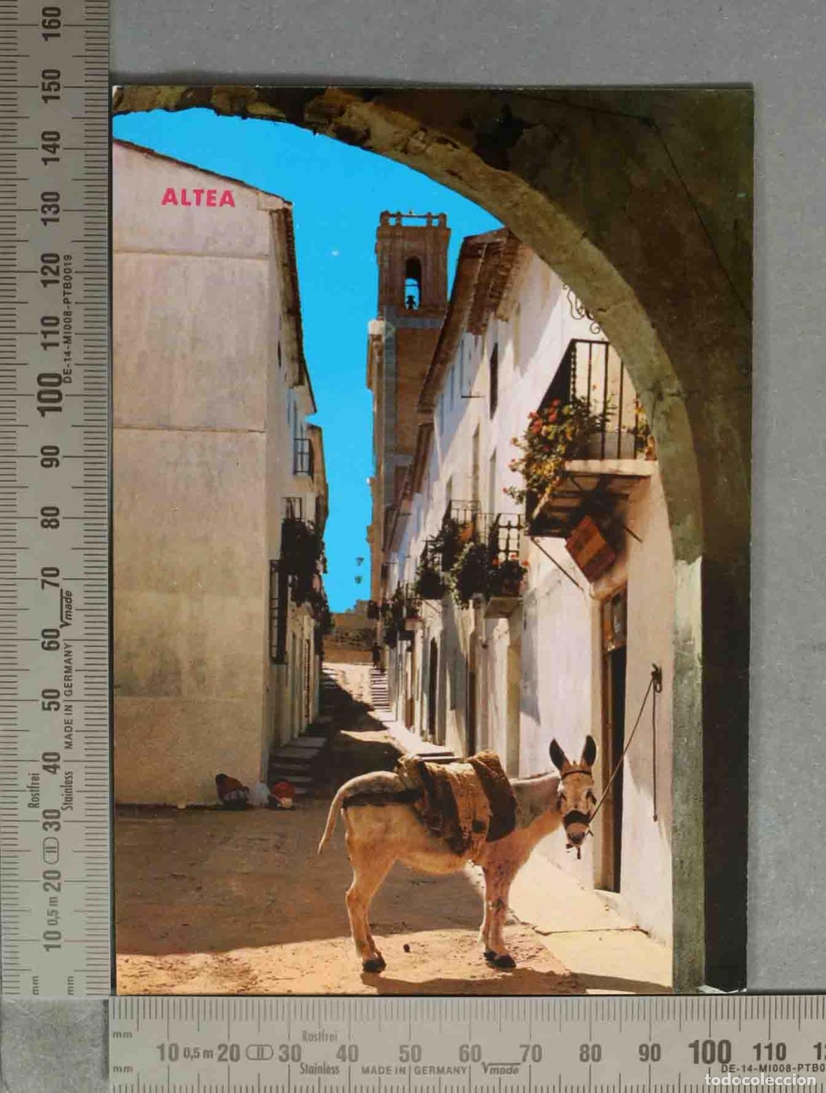 Postcards: POSTAL. Altea - Calle Mayor - Iglesia de Nuestra Se&ntilde;ora del Consuelo - Burro