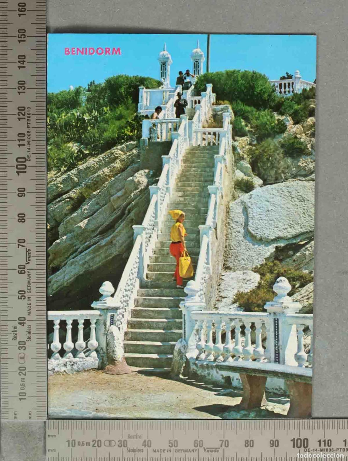 Postales: POSTAL. Benidorm - El Castillo - Escaleras al Balc&oacute;n del Mediterr&aacute;neo