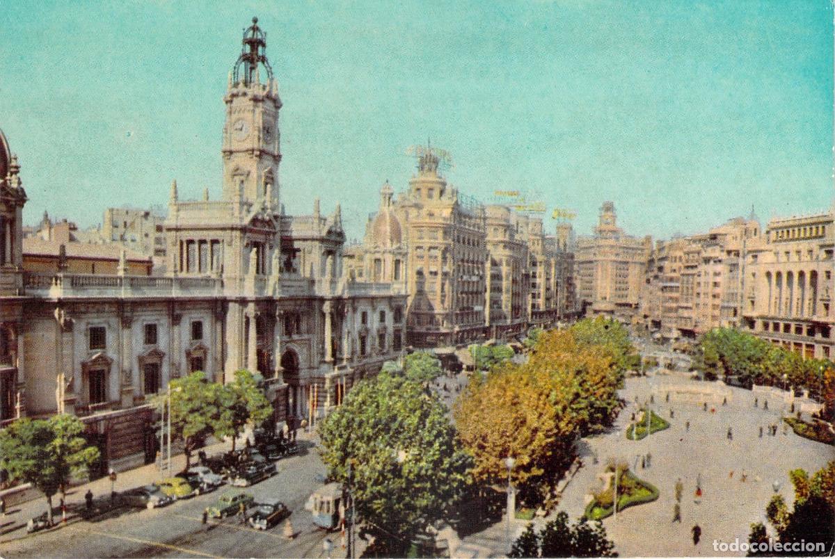 Postales: Postal de Valencia, Plaza del Caudillo y Ayuntamiento