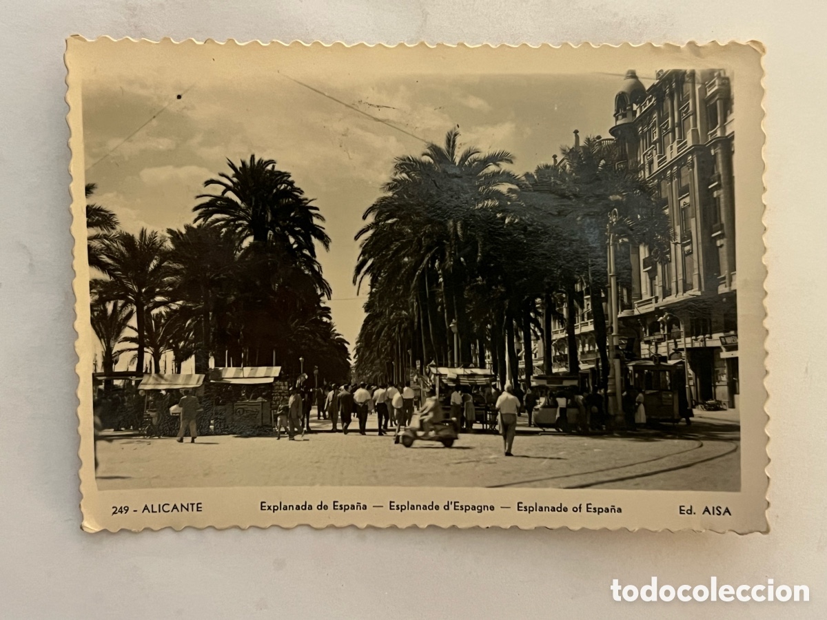 Postales: ALICANTE. Postal fotogr&aacute;fica No.249, Explanada de Espa&ntilde;a.. Edic., AISA, circulada a Nava de B&eacute;jar