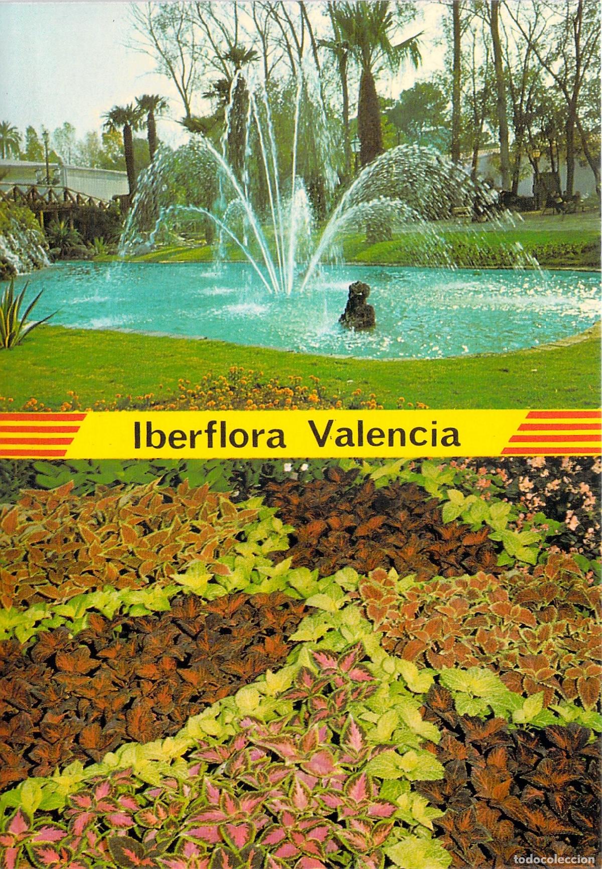 Postales: Postal de Iberflora Valencia con Fuente y Plantas Ornamentales