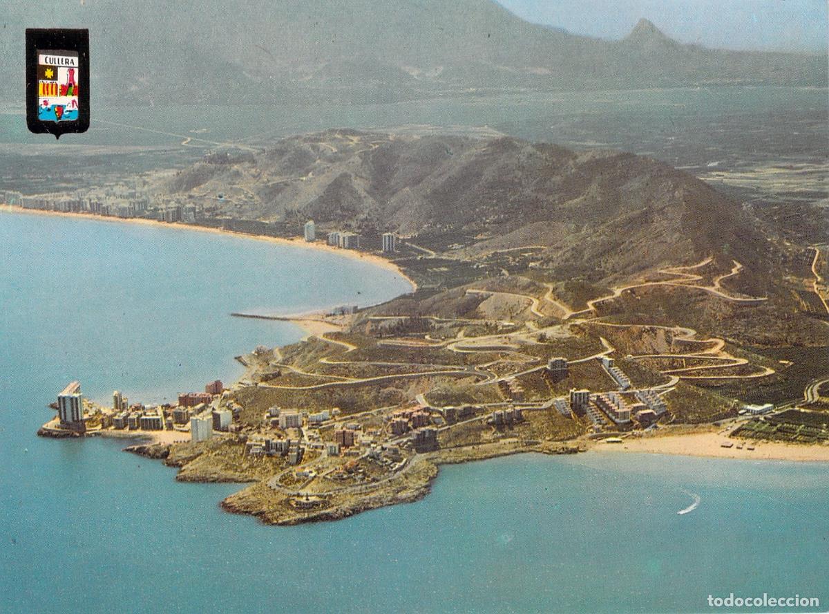 Cartes Postales: Postal de la Vista A&eacute;rea de Cullera, Valencia - Escudo de Oro