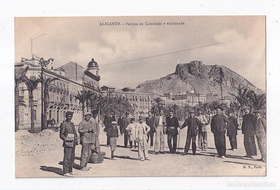 Postales: POSTAL. ALICANTE. PARQUE DE CANALEJAS Y EXPLANADA.