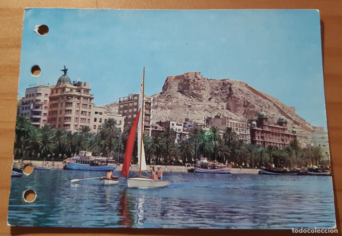Postales: ALICANTE - N&ordm; 3 - PUERTO, EXPLANADA Y CASTILLO - POSTAL ESCRITA - 10,50 X 15 CMS. - A&Ntilde;O 1962