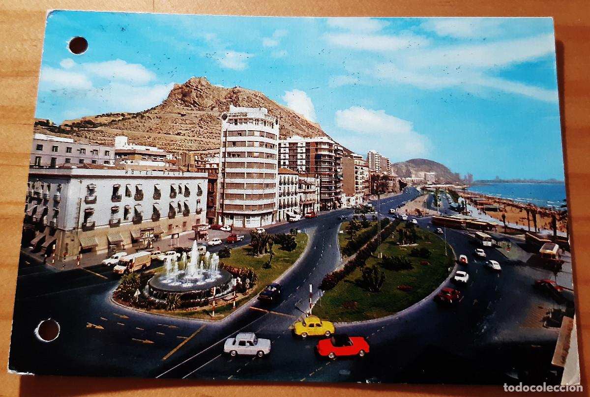 Postales: ALICANTE - N&ordm; 6806 - PLAZA DEL MAR Y PASEO DE GOMIS - CIRCULADA CON SELLO - A&Ntilde;O 1970